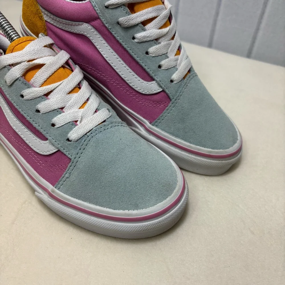 Vans Color Block Multi‎ Colored Pink Yellow Blue Vans Junior size 5